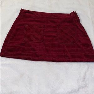 Forever 21 red velvet skirt